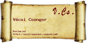 Vécsi Csongor névjegykártya