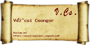 Vécsi Csongor névjegykártya